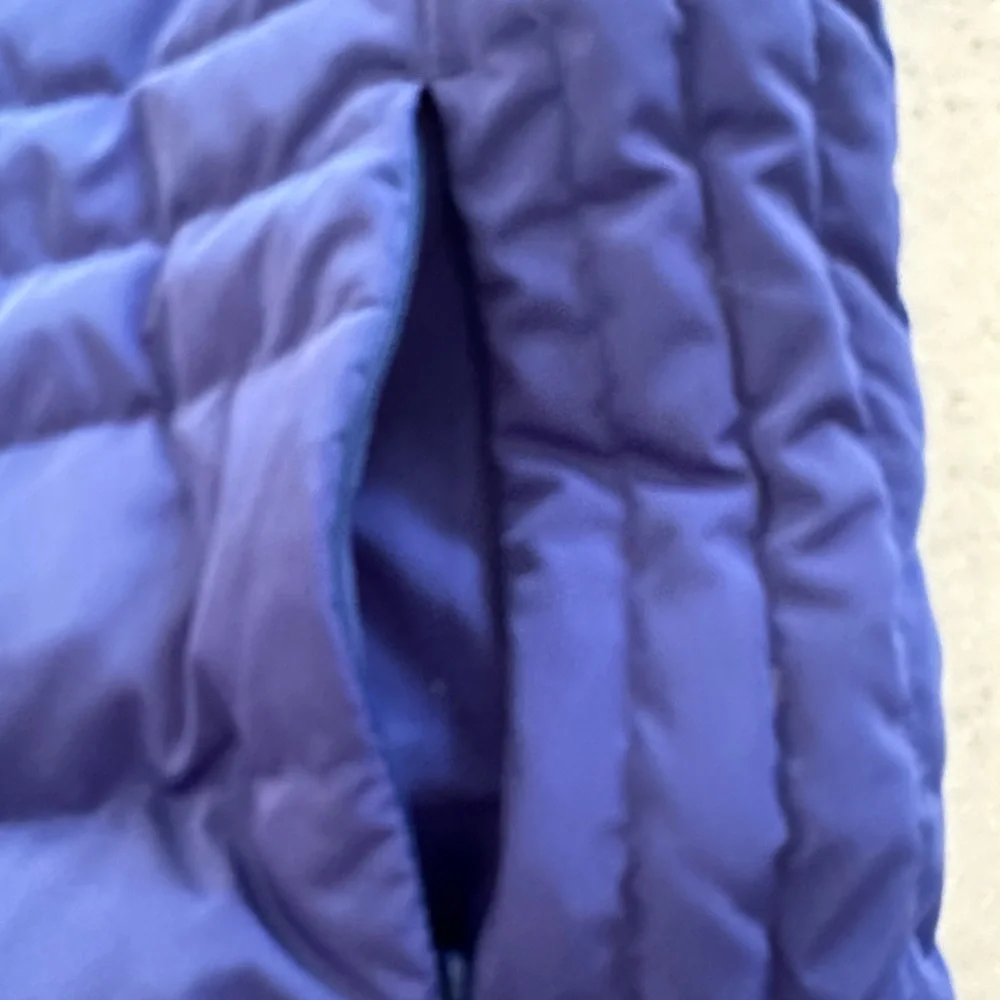 Talbots Petite Down Faux Fur Trim Vest Women’s Small P. Bluish Purple! C…